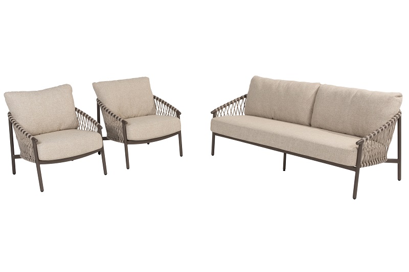 4 Seasons Outdoor Allora Sofa set 3 delig Terre - Afbeelding 3