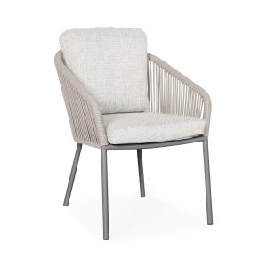 Suns Nappa dining chair Matt Royal Grey / Camel sand Fishbone weave