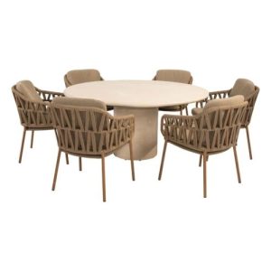 4 Seasons Outdoor Biarritz dining set 7 delig Amber met Hampton 160 cm