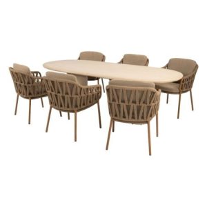 4 Seasons Outdoor Biarritz dining set 7 delig Amber met Hampton 240 cm