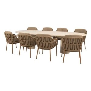 4 Seasons Outdoor Biarritz dining set 9 delig Amber met Hampton 300 cm