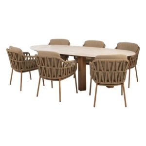 4 Seasons Outdoor Biarritz dining set 7 delig Amber met Estate 240 cm tafel