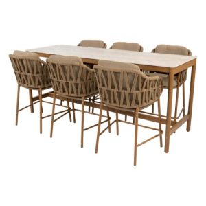 4 Seasons Outdoor Biarritz High dining set 7 delig Amber met Soho 220 cm tafel