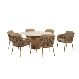 4 Seasons Outdoor Biarritz dining set 7 delig Amber met Colorado 160 cm tafel