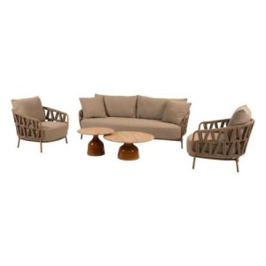 4 Seasons Outdoor Biarritz sofa set 5 delig Amber + June tafels