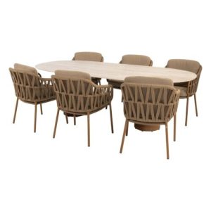 4 Seasons Outdoor Biarritz dining set 7 delig Amber met Colorado 240 cm tafel