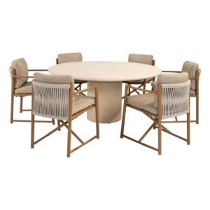4 Seasons Outdoor Marina dining set 7 delig Amber met Hampton 160 cm tafel