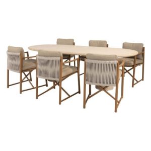 4 Seasons Outdoor Marina dining set 7 delig Amber met Hampton 240 cm tafel