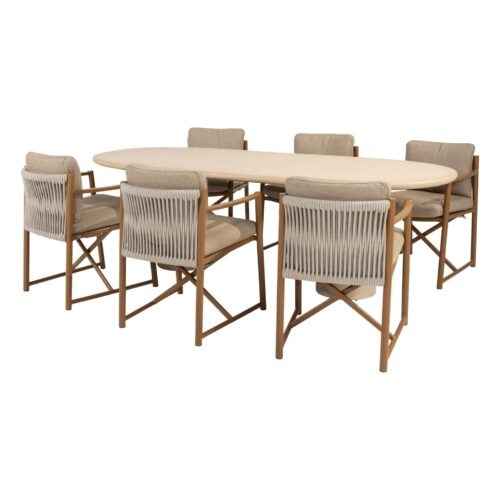 4 Seasons Outdoor Marina dining set 7 delig Amber met Hampton 240 cm tafel