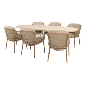 4 Seasons Outdoor Martinique dining set 7 delig Amber met Hampton 240 cm tafel