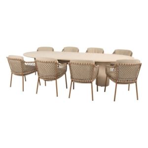 4 Seasons Outdoor Martinique dining set 9 delig Amber met Hampton 300 cm tafel