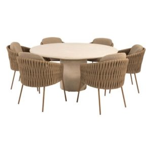 4 Seasons Outdoor Molina dining set 7 delig Amber met Hampton 160 cm tafel
