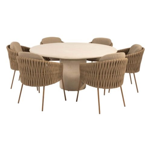 4 Seasons Outdoor Molina dining set 7 delig Amber met Hampton 160 cm tafel