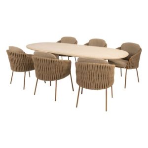 4 Seasons Outdoor Molina dining set 7 delig Amber met Hampton 240 cm tafel