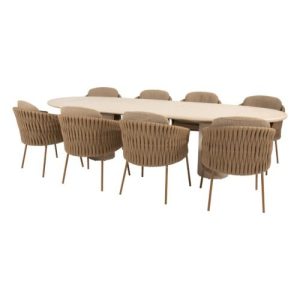 4 Seasons Outdoor Molina dining set 9 delig Amber met Hampton 300 cm tafel