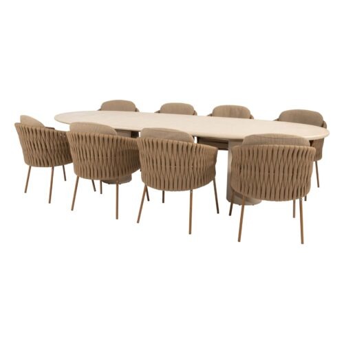 4 Seasons Outdoor Molina dining set 9 delig Amber met Hampton 300 cm tafel