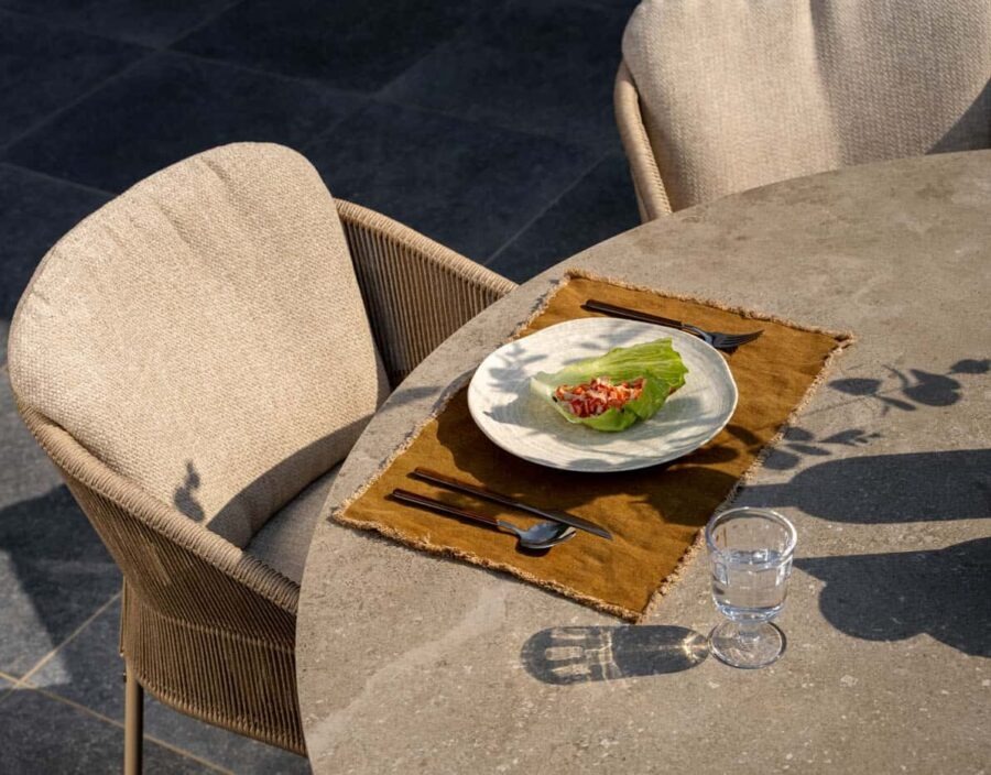 4 Seasons Outdoor Prado dining tafel Keramiek Latte 130 cm rond - Afbeelding 2