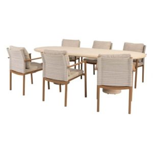 4 Seasons Outdoor Safina dining set 7 delig Amber met Hampton 240 cm tafel