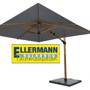 4 Seasons Outdoor siesta premium 3 x 3 frame wood look / doek charcoal