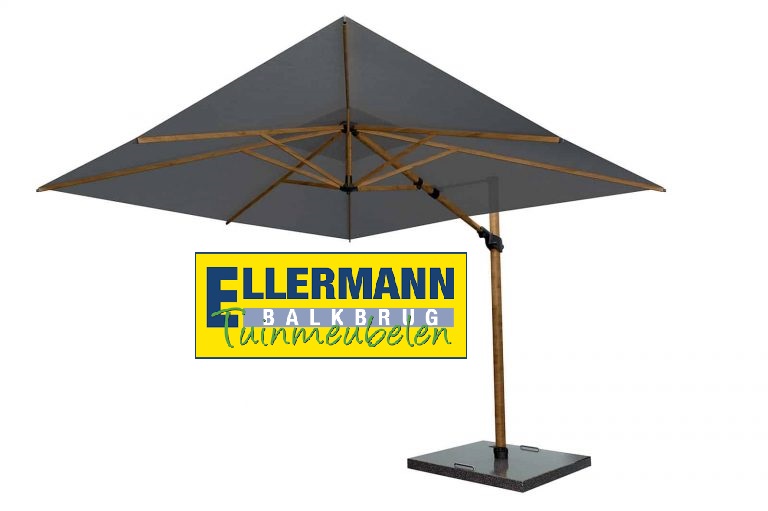4 Seasons Outdoor siesta premium 3 x 3 frame wood look / doek charcoal
