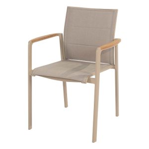 4 Seasons Outdoor Cortina Stapelbare Dining Chair Latte