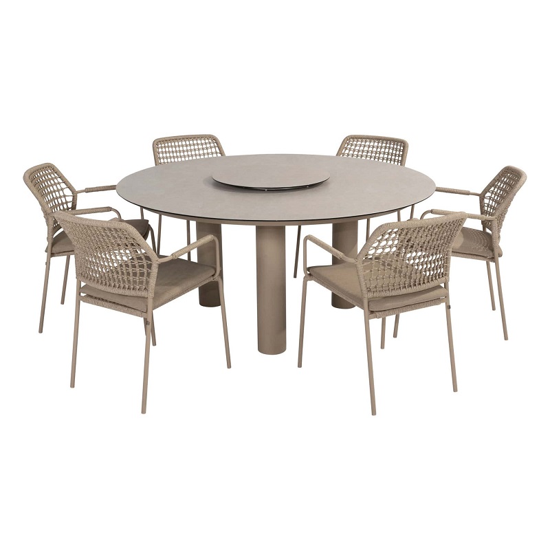 4 Seasons Outdoor Donato dining tafel 160 cm rond Kleur Latte - Afbeelding 2