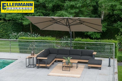 4 Seasons Outdoor Hacienda 3x4 frame White / doek charcoal ( antraciet ) - Afbeelding 2