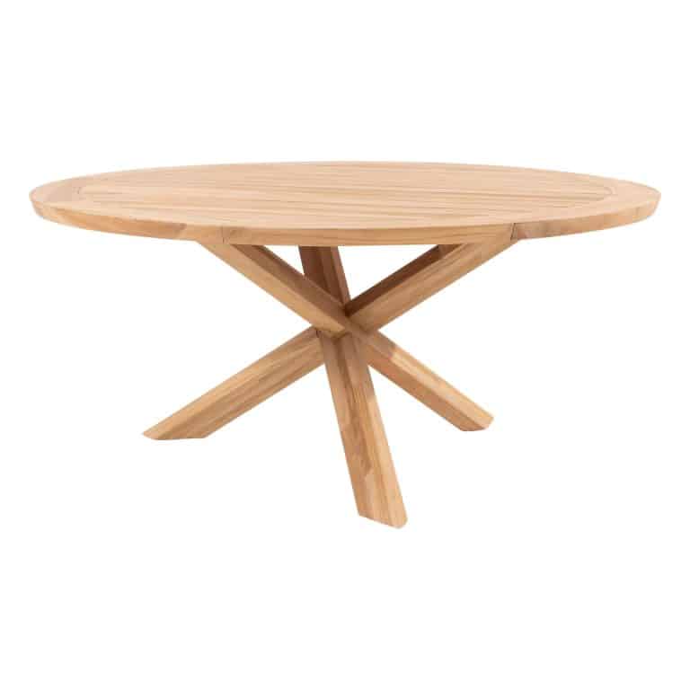 4 Seasons Outdoor Prado Teak Top Tafel 160 cm Teak onderstel