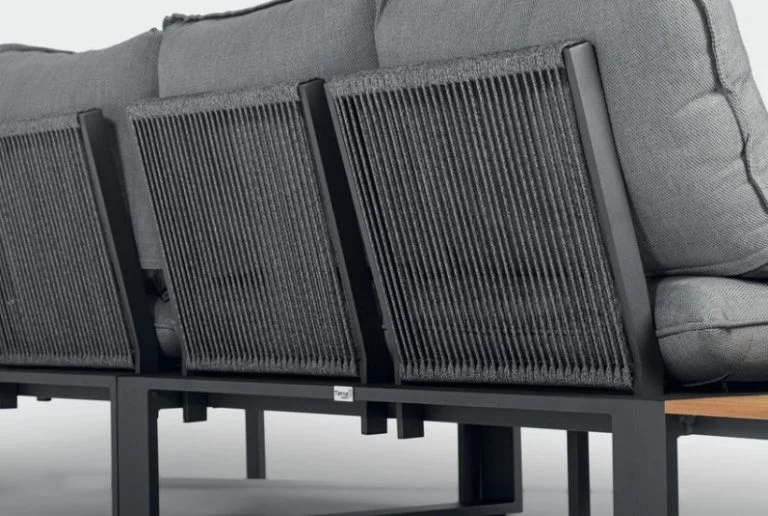 Tierra Outdoor Seto lounge set met ash grey kussens 4 delig - Afbeelding 3