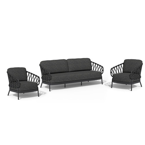 Tierra Outdoor Natal sofa set Charcoal 3 delig