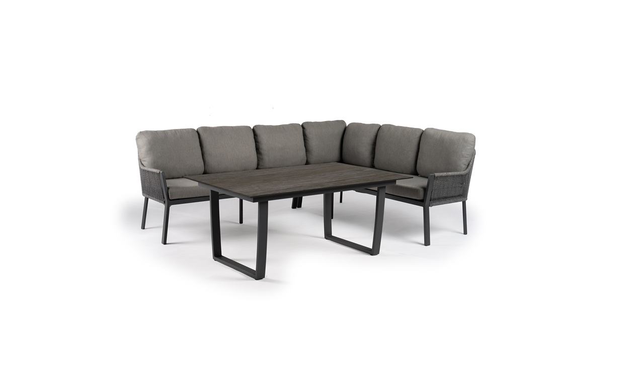Tierra Outdoor Dining set LIV Model Rechts + tafel liv trespa