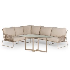 Tierra Outdoor Rivera corner set Champagne 4 delig