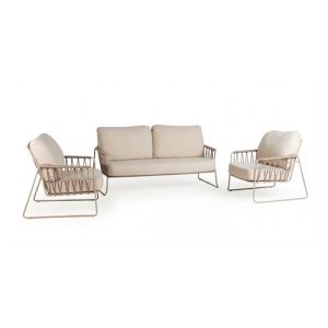 Tierra Outdoor Rivera sofa set Champagne 3 delig