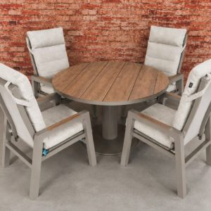 Sens Line Valerie dining set 5 delig Taupe Nonwood