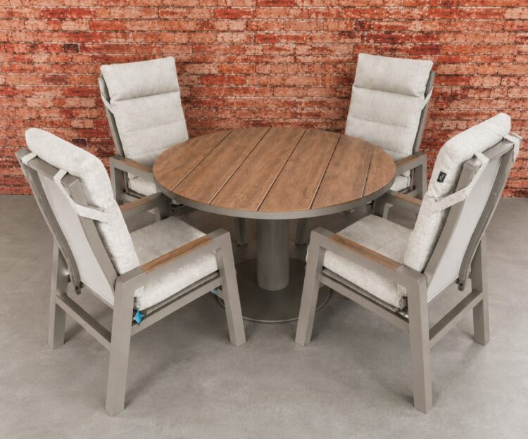 Sens Line Valerie dining set 5 delig Taupe Nonwood