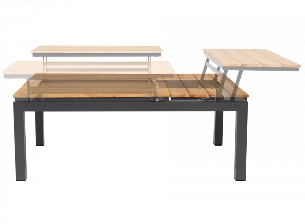 Tierra Outdoor Flip-Up koffietafel teak blad Antraciet