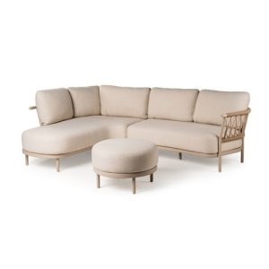 Tierra Outdoor Fresca chaise lounge Rechts Champagne 3 delig