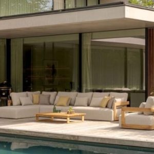 Gescova Outdoor Rafa lounge set 5 delig ecru/taupe Teak