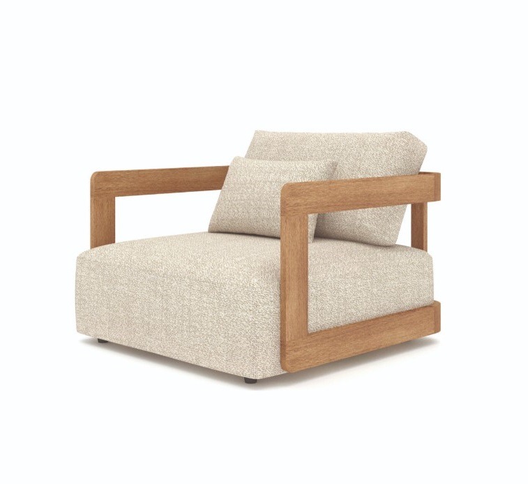 Gescova Outdoor Rafa lounge chair ecru/taupe Teak - Afbeelding 2