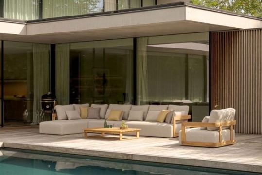 Gescova Outdoor Rafa lounge set 5 delig ecru/taupe Teak