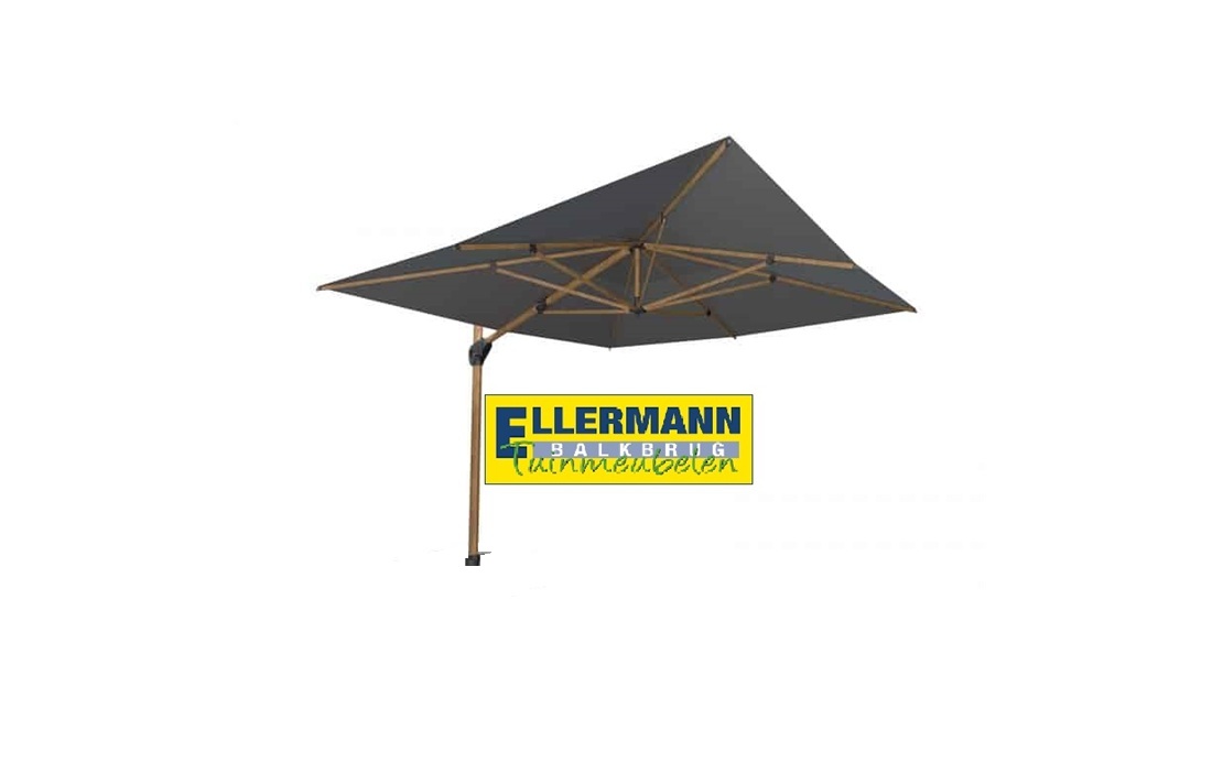4 Seasons Outdoor Hacienda 3x4 frame wood look / doek charcoal ( antraciet )
