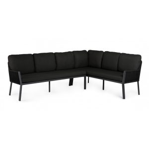 Tierra Outdoor Dining set LIV Model Rechts Met zwarte kussens