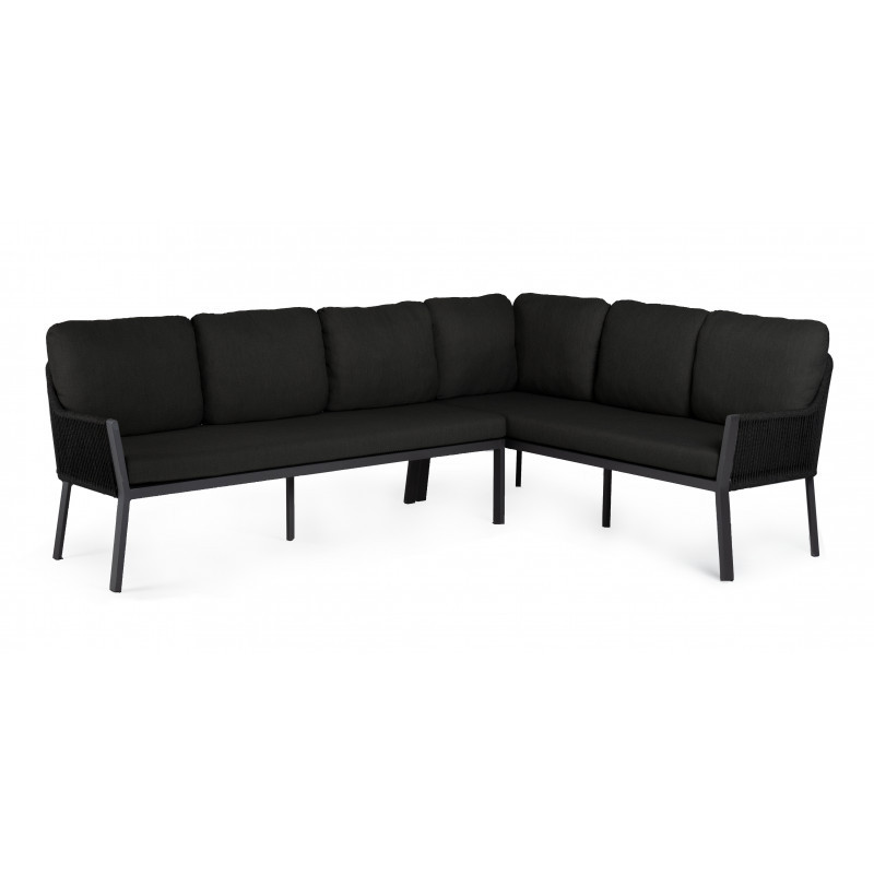 Tierra Outdoor Dining set LIV Model Rechts Met zwarte kussens