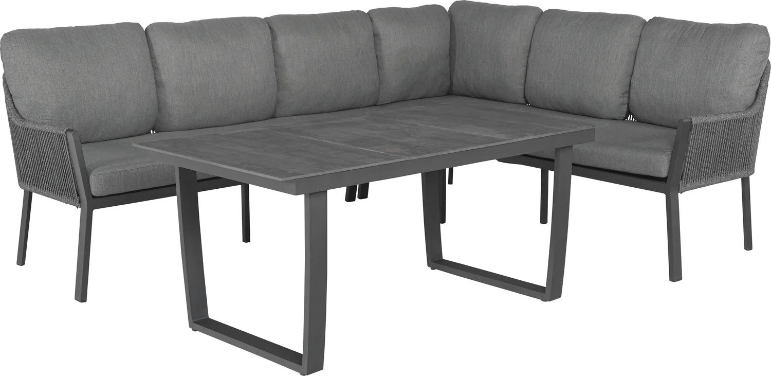 Tierra Outdoor Dining set LIV Model Rechts + tafel liv trespa