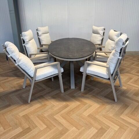 Sens Line Luccio dining set ovaal Dark / Sand 7 delig - Afbeelding 2