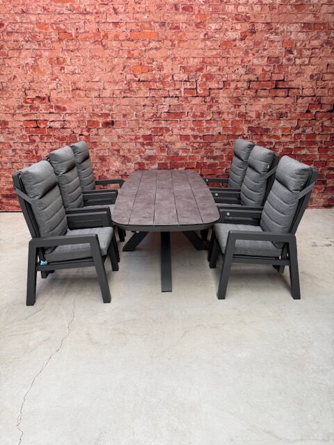 Sens Line Montana dining set 7 delig met Bradford Grey tafel