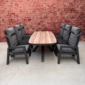 Sens Line Montana dining set 7 delig met Bradford Woodlook tafel