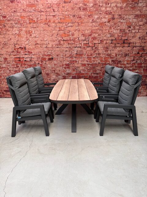 Sens Line Montana dining set 7 delig met Bradford Woodlook tafel