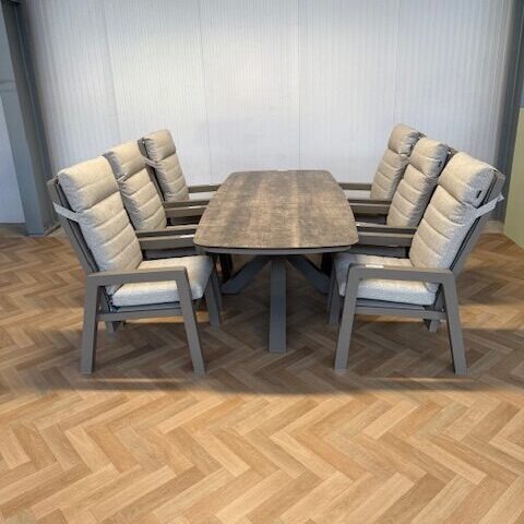 Sens Line Valerie dining set Taup 7 delig