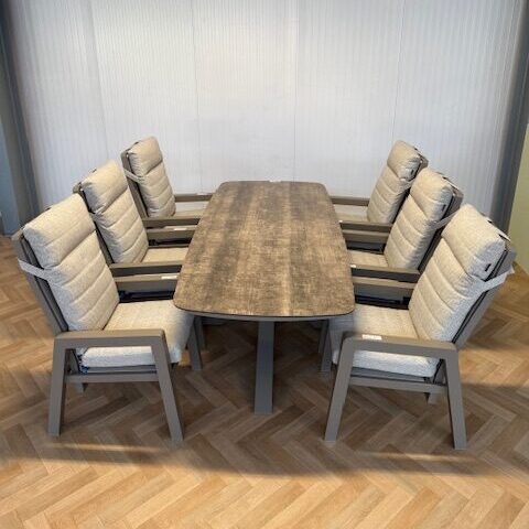Sens Line Valerie dining set Taup 7 delig - Afbeelding 3